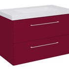 Gabinete Modulado para Banheiro com 2 Gavetas 90x46cm Bordô Remix