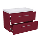 Gabinete Modulado para Banheiro com 2 Gavetas 90x46cm Bordô Remix