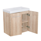 Gabinete Modulado para Banheiro com 2 Portas 1 Prateleira 60x32cm Amadeirado Claro Remix