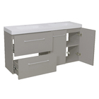 Gabinete Modulado para Banheiro com 2 Portas 2 Gavetas 120x32cm Cinza Remix