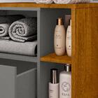 Gabinete Organizador Banheiro 1 Gaveta E Rodízios Titanium Na