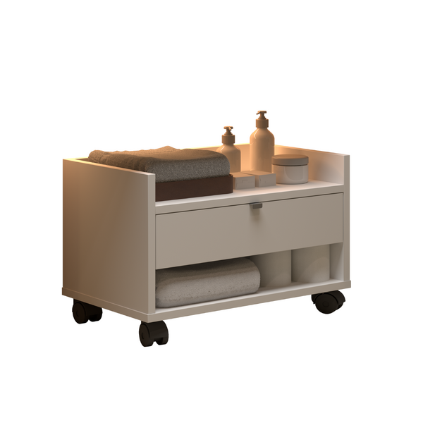 Gabinete Organizador Com Uma Gaveta Pés Em Rodizio Prisma - J