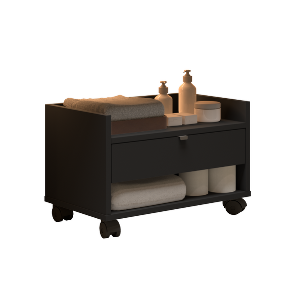 Gabinete Organizador Com Uma Gaveta Pés Em Rodizio Prisma - J