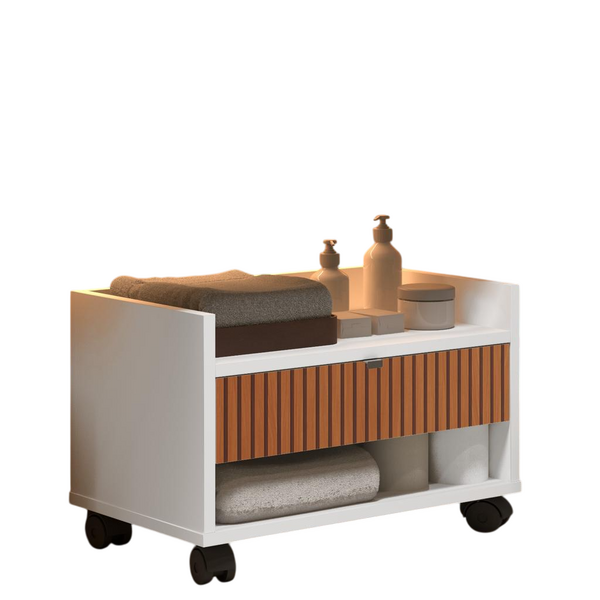 Gabinete Organizador Com Uma Gaveta Pés Em Rodizio Prisma - J