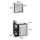 Gabinete P/banheiro C/cuba Q32 E Espelheira Soft 50cm