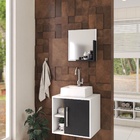 Gabinete P/banheiro C/cuba Q32 E Espelheira Soft 50cm