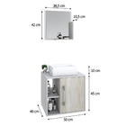 Gabinete P/banheiro C/cuba Q32 E Espelheira Soft 50cm