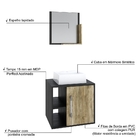 Gabinete P/banheiro C/cuba Q32 E Espelheira Soft 50cm