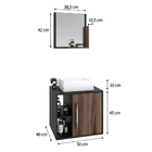 Gabinete P/banheiro C/cuba Q32 E Espelheira Soft 50cm