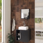 Gabinete P/banheiro C/cuba Q32 E Espelheira Soft 50cm