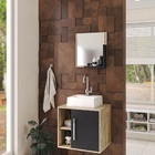 Gabinete P/banheiro C/cuba Q32 E Espelheira Soft 50cm