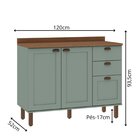 Gabinete Para Banheiro 100% Mdf 2 Portas 3 Gavetas Modelo Ame