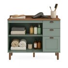 Gabinete Para Banheiro 100% Mdf 2 Portas 3 Gavetas Modelo Ame