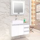 Gabinete Para Banheiro 100% Mdf Com Cuba De Apoio