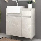 Gabinete Para Banheiro 1 Porta 1 Gaveta Com Cuba Cora  Faia/b