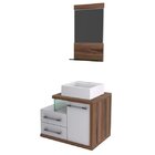 Gabinete Para Banheiro 1 Porta 2 Gavetas 1 Cuba Q35 E Espelhe