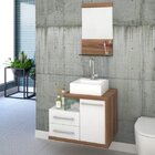 Gabinete Para Banheiro 1 Porta 2 Gavetas 1 Cuba Q35 E Espelhe