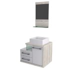 Gabinete Para Banheiro 1 Porta 2 Gavetas 1 Cuba Q35 E Espelhe