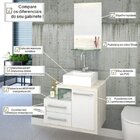 Gabinete Para Banheiro 1 Porta 2 Gavetas 1 Cuba Q35 E Espelhe