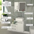 Gabinete Para Banheiro 1 Porta 2 Gavetas Com Cuba Q35 E Espel