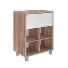 Gabinete Para Banheiro 1 Porta 4 Nichos Tivoli Branco/nogal