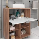 Gabinete Para Banheiro 1 Porta 4 Nichos Tivoli Branco/nogal