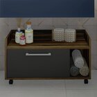 Gabinete Para Banheiro 1 Porta  Preto/madeirado