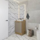 Gabinete Para Banheiro 1 Porta Com Tampo Botanic Nogueira/fen