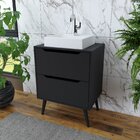 Gabinete Para Banheiro 2 Gavetas Bn3639 Preto