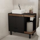 Gabinete Para Banheiro 2 Portas 1 Gaveta 1 Nicho Francis  Pre