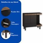 Gabinete Para Banheiro 2 Portas 1 Gaveta 1 Nicho Francis  Pre