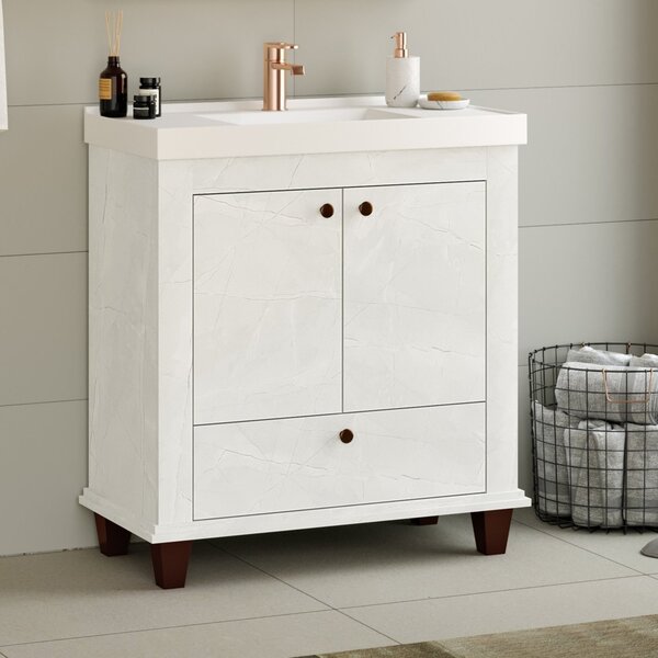 Gabinete Para Banheiro 2 Portas 1 Gaveta 80cm Valência Crista