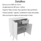 Gabinete Para Banheiro 2 Portas 1 Gaveta Bn3637 Tecno Mobili
