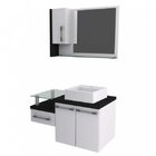 Gabinete Para Banheiro 2 Portas 1 Gaveta Com Cuba E Espelheir