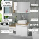 Gabinete Para Banheiro 2 Portas 1 Gaveta Com Cuba E Espelheir