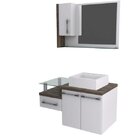 Gabinete Para Banheiro 2 Portas 1 Gaveta Com Cuba E Espelheir