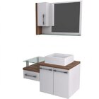 Gabinete Para Banheiro 2 Portas 1 Gaveta Com Cuba Q35 E Espel