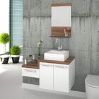 Gabinete Para Banheiro 2 Portas 1 Gaveta Com Cuba Q35 E Espel