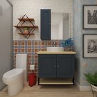 Gabinete Para Banheiro 2 Portas 1 Prateleira 80cm Nordic Mazz