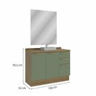 Gabinete Para Banheiro 2 Portas 3 Gavetas Com Tampo Botanic N