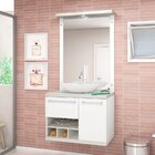 Gabinete Para Banheiro 2 Portas 3 Nichos Com Espelheira Sem C