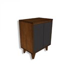 Gabinete Para Banheiro 2 Portas 60cm Anny Mazzu Ipê/grafite