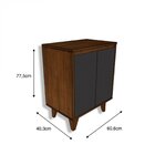 Gabinete Para Banheiro 2 Portas 60cm Anny Mazzu Ipê/grafite