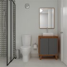 Gabinete Para Banheiro 2 Portas 60cm Anny Mazzu Ipê/grafite