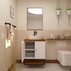 Gabinete Para Banheiro 2 Portas 60cm Nórdic  Branco/ipê