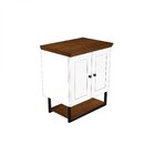 Gabinete Para Banheiro 2 Portas 60cm Nórdic  Branco/ipê