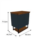 Gabinete Para Banheiro 2 Portas 60cm Nórdic  Petróleo/ipê