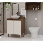 Gabinete Para Banheiro 2 Portas Com 1 Nicho Acquaflex Ébano/o