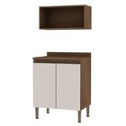 Gabinete Para Banheiro 2 Portas Com 1 Nicho Acquaflex Ébano/o