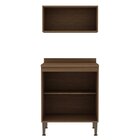 Gabinete Para Banheiro 2 Portas Com 1 Nicho Acquaflex Ébano/o